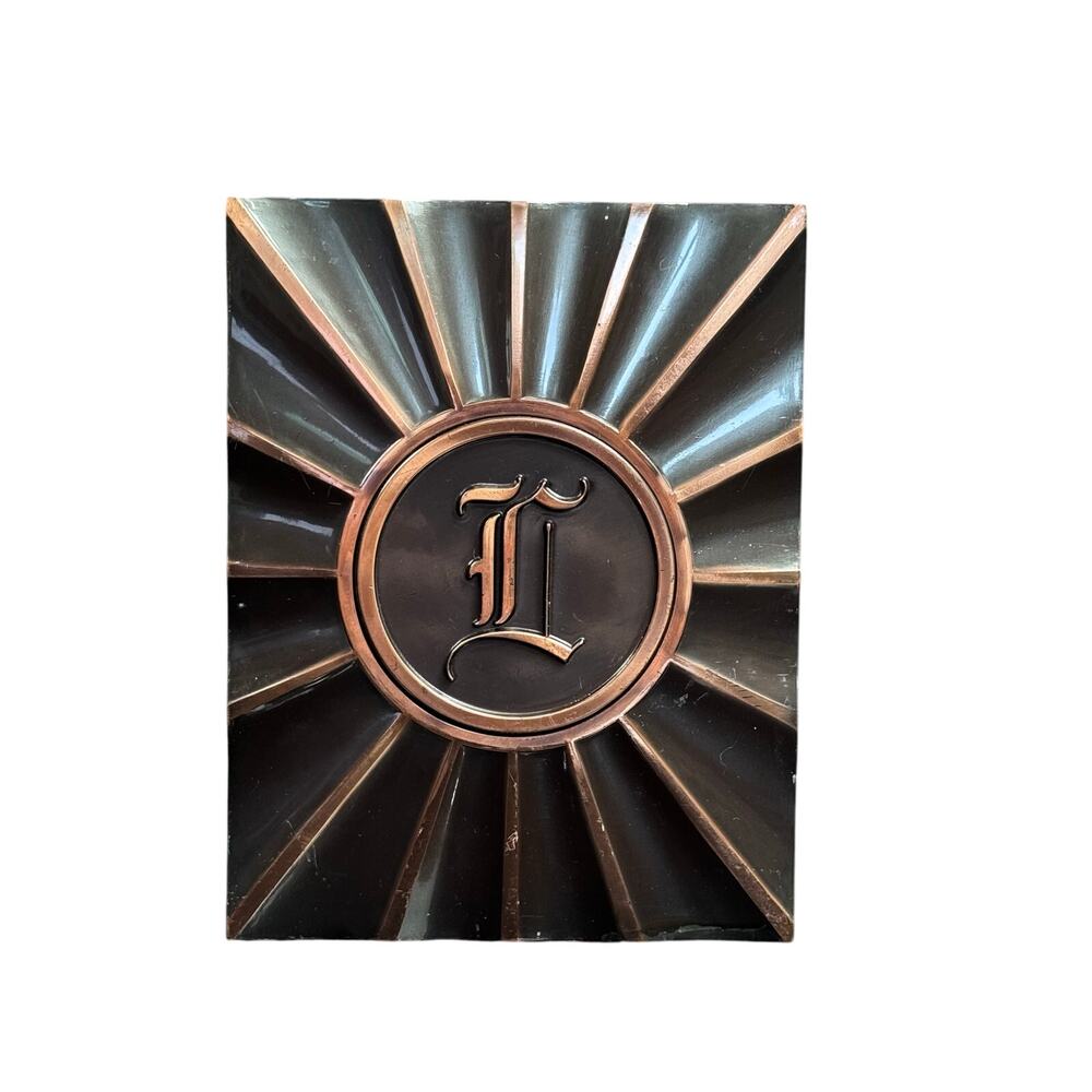 MCM Hyde Park LE Monogram Vtg 50s Copper Bronze Bookend